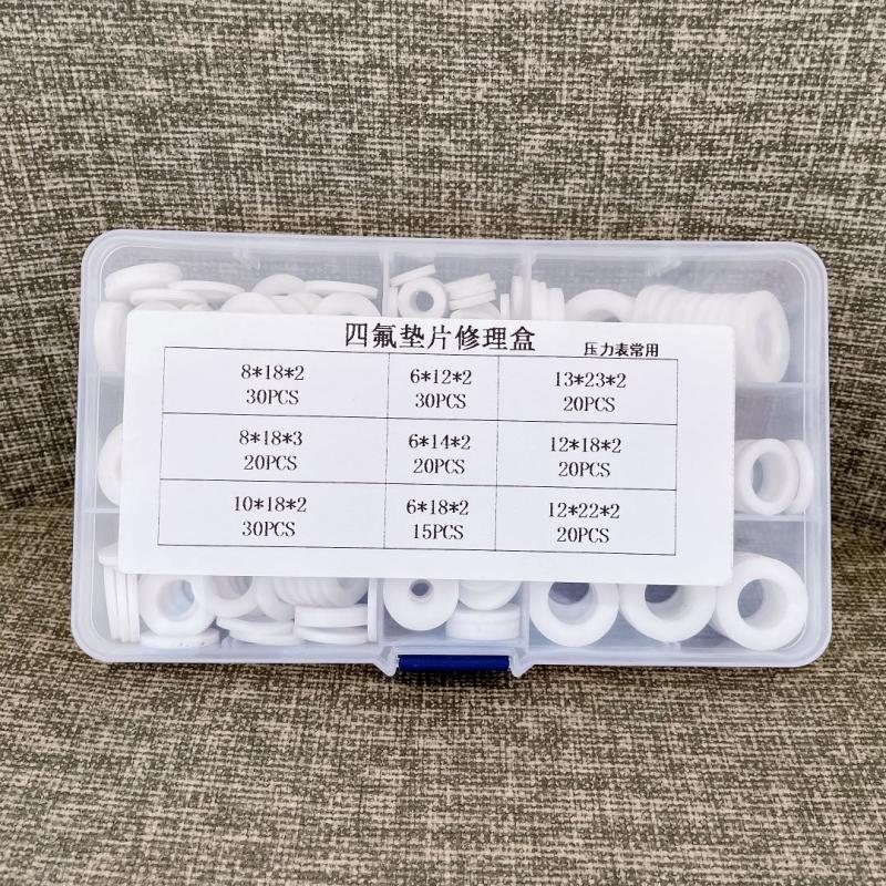 盒装聚四氟乙烯垫片套装修理盒 铁氟龙垫片 Y100压力表垫片 F4垫