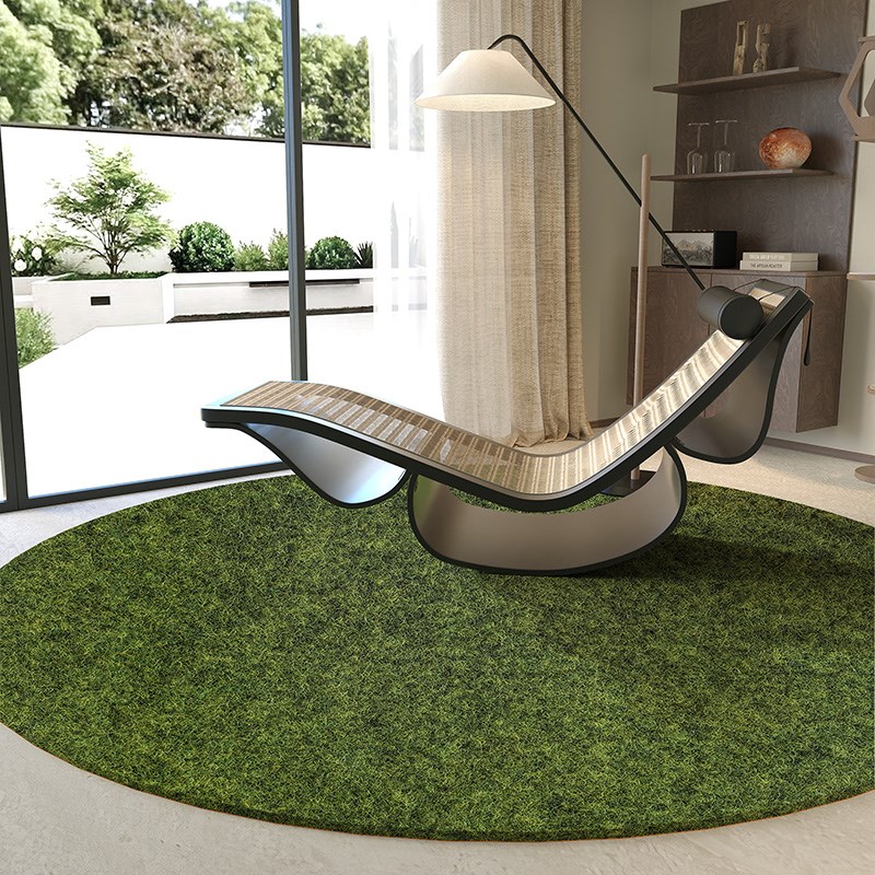 摇椅地垫圆形地毯垫子地垫圆形y转椅阳台客厅高级感家用防滑椅子