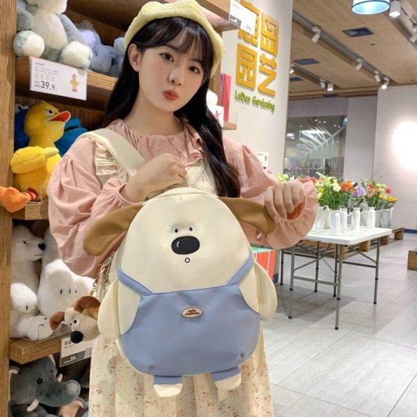 2024新款小狗可爱卡通百搭春游大学生外出上课旅行两用双肩背包,文具电教/文化用品/商务用品,学生书包,淘宝优惠券,粉丝福利购,淘宝优惠卷