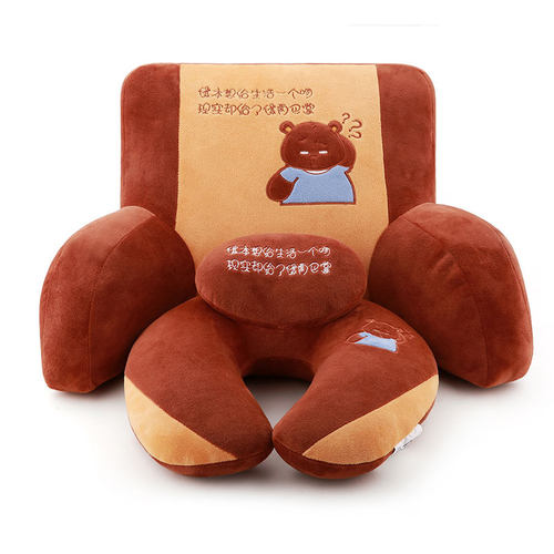 大号卡通靠枕U型颈枕腰靠套装午睡枕头活动