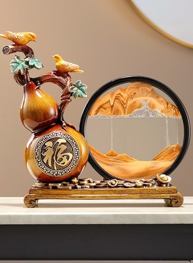 新中式创意复古解压流沙画葫芦摆件客厅玄关酒柜电视柜家居装饰品