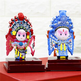 中国风礼品成都特色手工艺川剧脸谱京剧人物漆器摆件手机支架笔筒