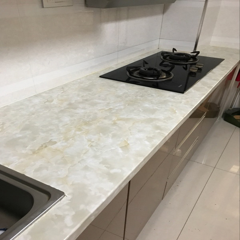 厨房防油贴纸防水自粘墙贴橱柜灶台桌面浴室瓷砖耐高温大理石贴纸