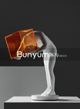 创意人物雕塑摆件样板间售楼处家居软K装客厅电视柜玄关艺术品