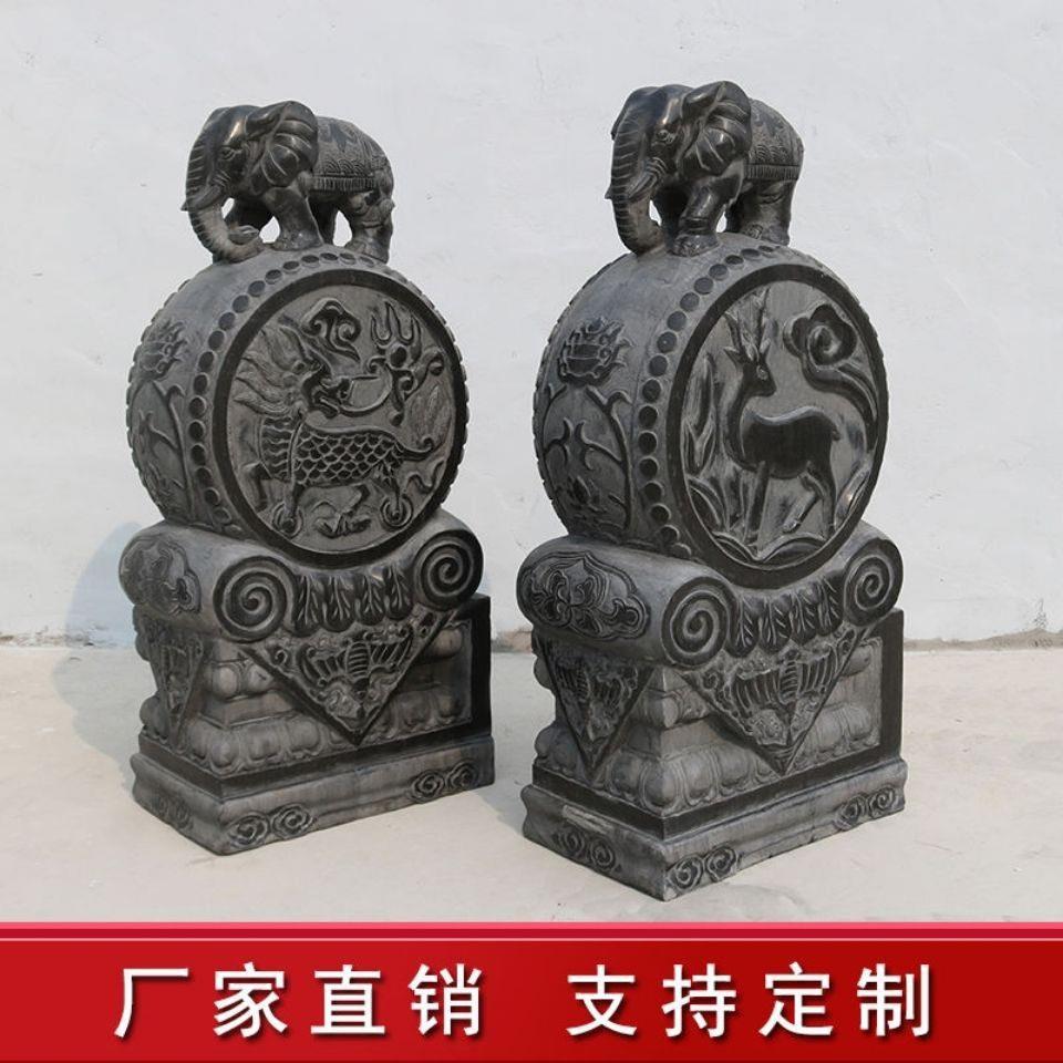门鼓石雕抱鼓石门墩家用看门狮子门鼓门墩石青石原石纯天然