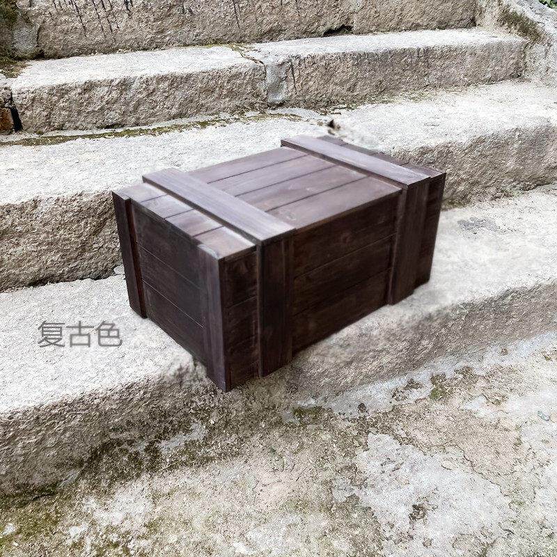 复古实木大箱舞台摄影道具货架场景布置彷古做旧带盖子收纳储物木