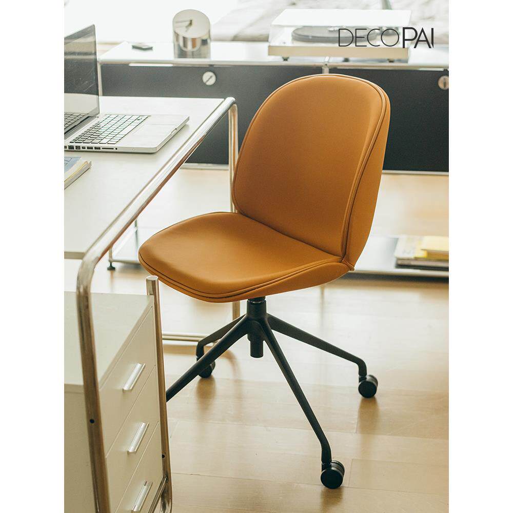 书房椅子家用皮质软座北欧升降旋转椅舒服写字台工作办公电脑椅