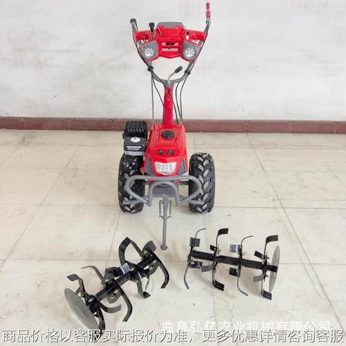 170新型照明款微耕机多用途田园旋耕犁地机出口水旱两用耕田