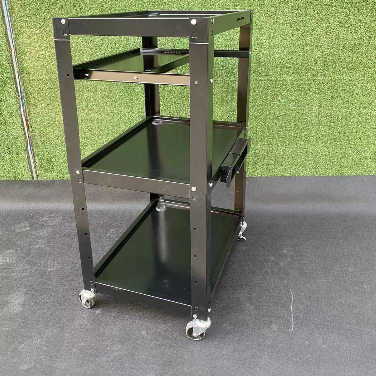 多功能移动置物架加厚三层工具车五金工具收纳投影移动工具台