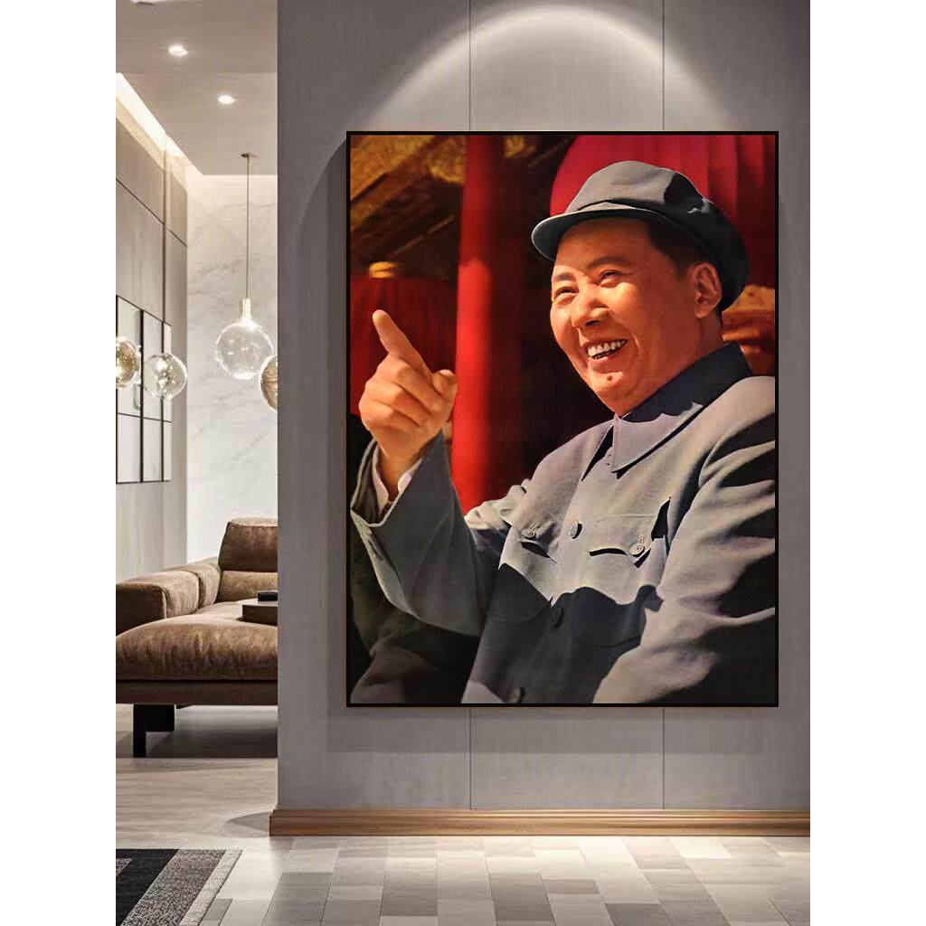 主席画像1957年校阅国庆庆典挂画装饰画客厅门厅主席画像伟人头像