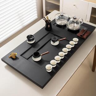 全天然黑金石茶盘全自动一体机电茶炉茶具一套家庭功夫客厅大茶几