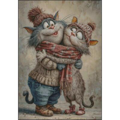 【ZZ7637-喵兄猫弟】十字绣2025新款客厅饭厅简单新手风景竖版玄