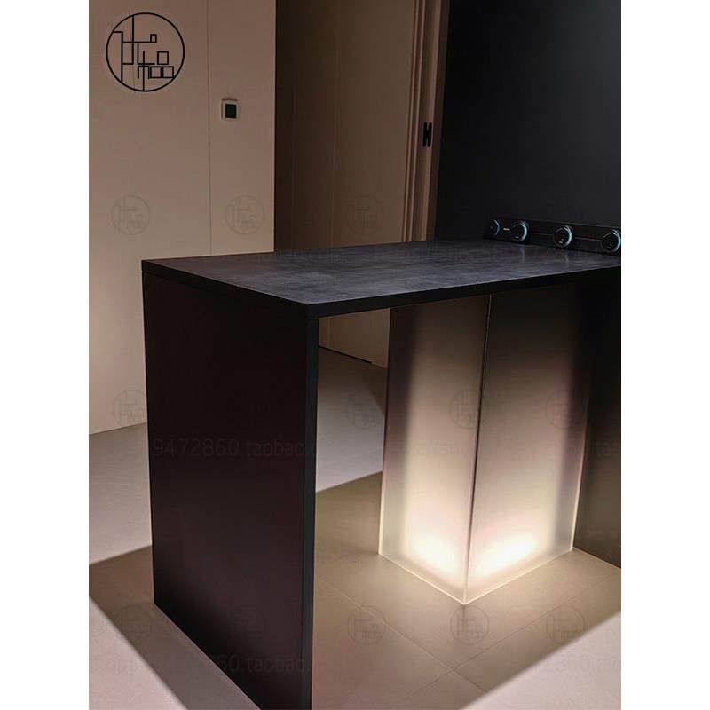 高端定制黑色发光亚克力岛台餐桌一体别墅定制齐平款多功能吧台,住宅家具,岛台,淘宝优惠券,粉丝福利购,淘宝优惠卷