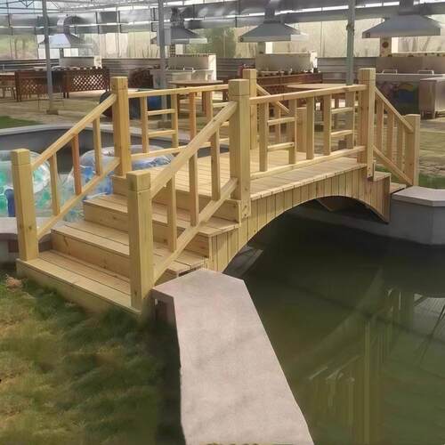 平桥栈道木头桥花园扶手装饰景观防腐木拱桥田园影视鱼池栏杆园艺