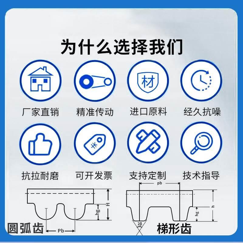 橡胶同步带HTD1504-8M 1512-8M 1520-8M 齿形传动带皮带