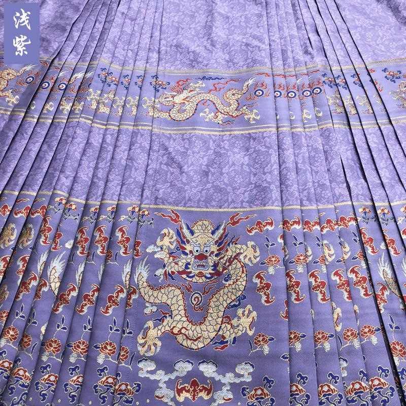 呆龙妆花马面裙布料明制汉服织金布乐兴隆纺织仿妆花织金呆龙面料