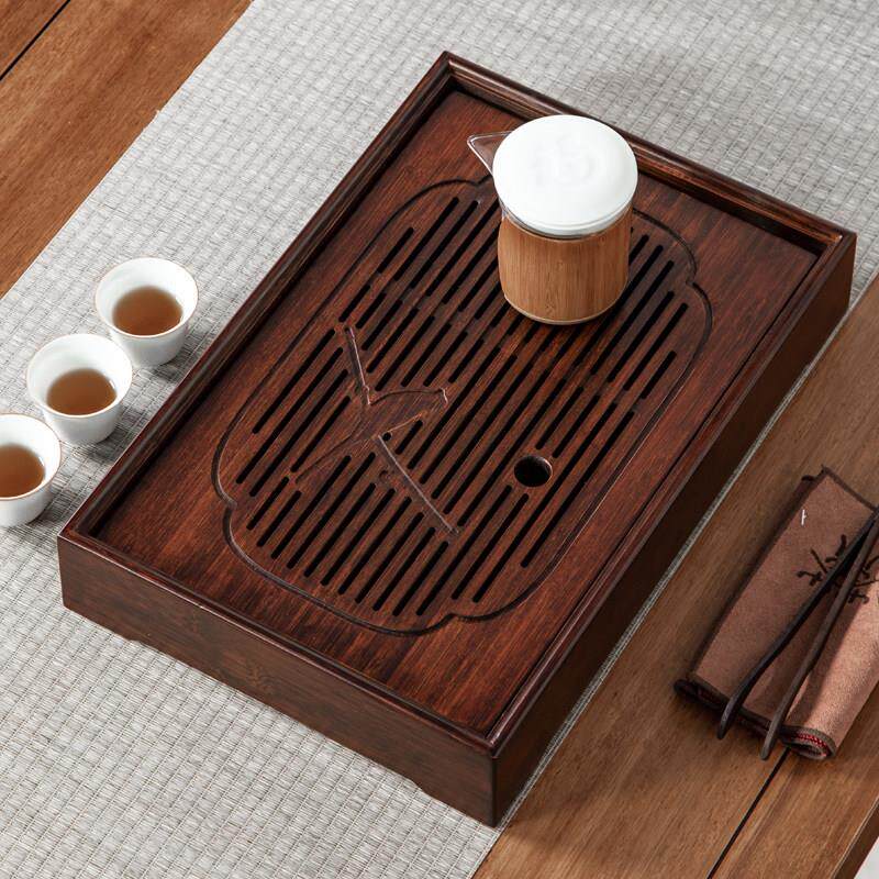 祥福燕喜现代简约高端竹制家用储水干泡台茶台托盘茶海茶几茶盘