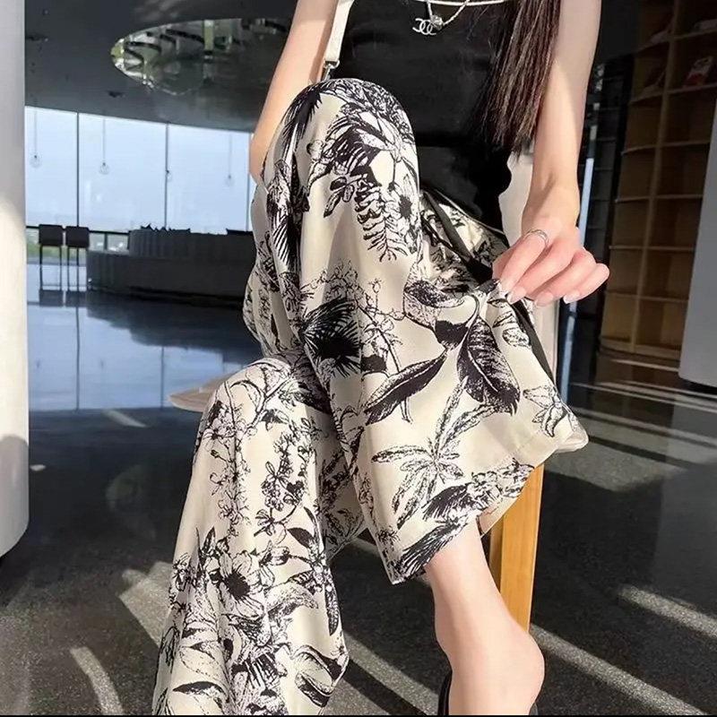 夏季睡裤女长裤棉绸宽松大码人造棉休闲家居裤可外穿女士绵绸裤子