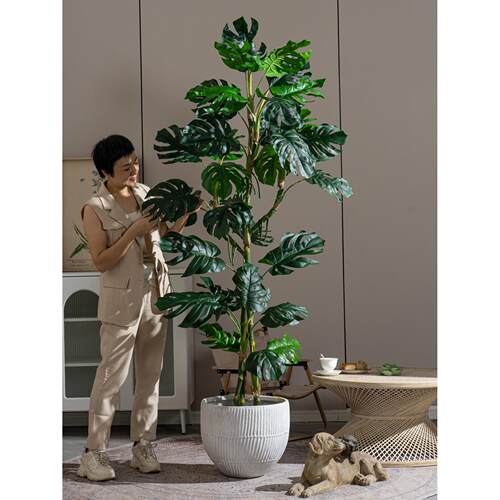 大叶子模拟怪物彷生假树绿色植物怪物假花树室内景观装饰装饰品