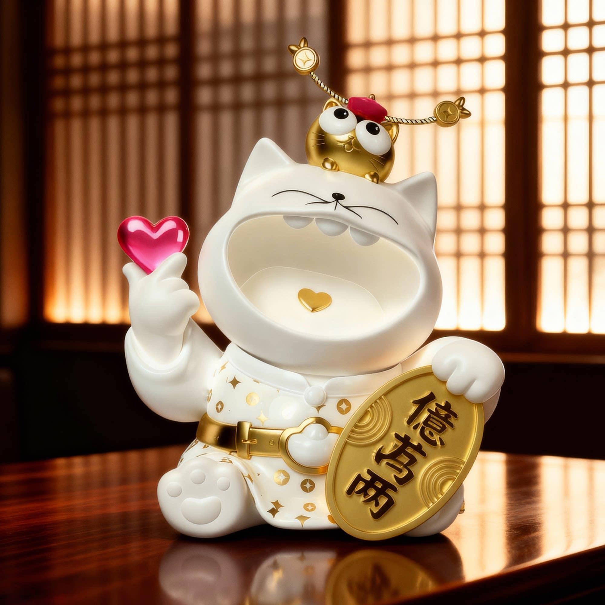 猫猫在上150%招财猫新年工位车载居家开业乔迁生日礼品财神摆件