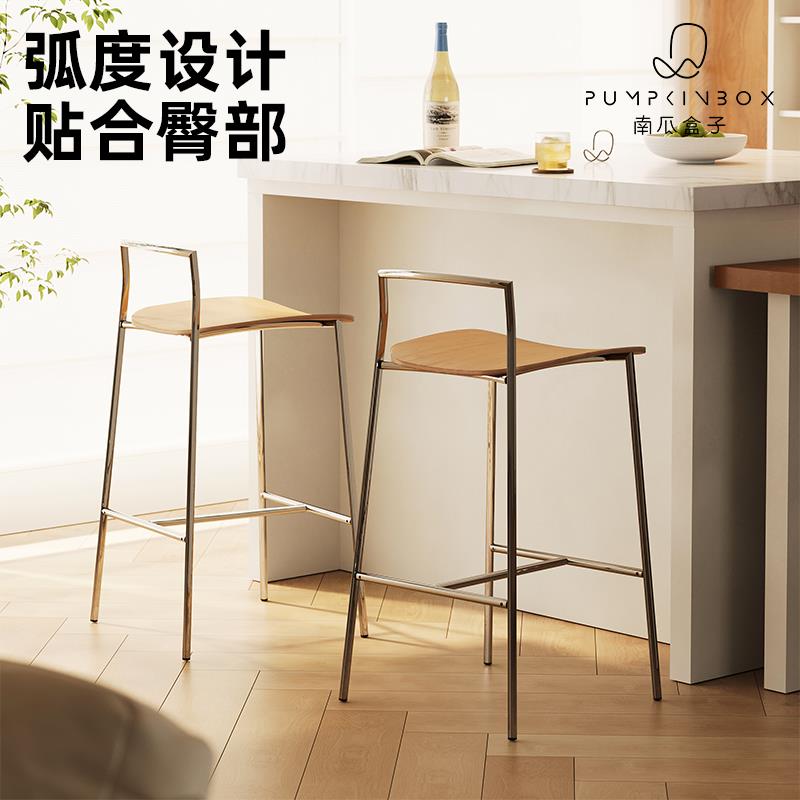 工业风吧台椅子北欧家用简约高脚凳铁艺酒吧前台咖啡厅连锁店吧凳