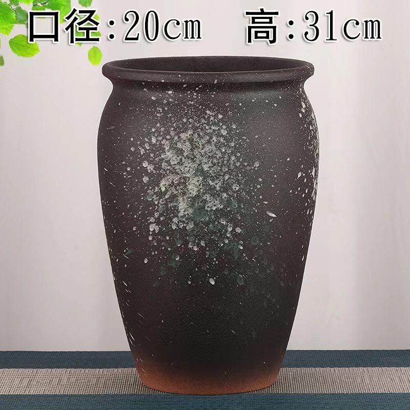 特大号多肉粗陶花盆老桩法师切口创意复古高筒透气植物陶瓷陶罐