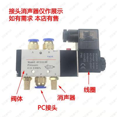 气动元件 向阀4V2换30-08 电磁阀三位五通双电控4V2/30CE/P-08