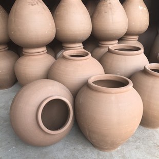 无釉土陶茶叶罐酒坛酒瓶米桶米缸酵素泡菜腌蛋腌菜晒W酱多用途陶