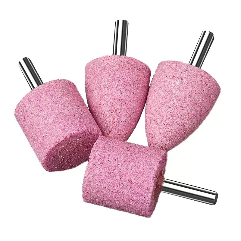 火石仔砂轮打磨头除锈开孔抛光电摩机气动风磨M笔3-6mm红刚玉砂轮