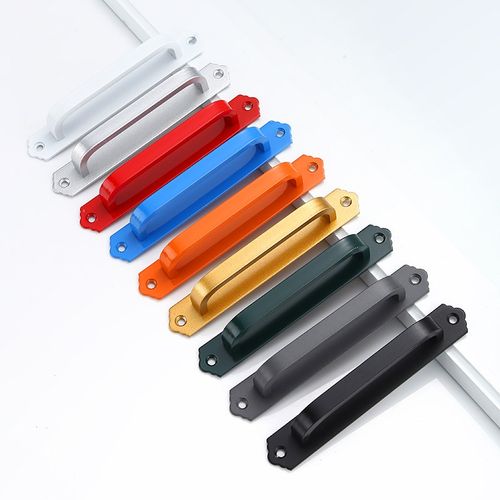 明装门把手推拉i玻璃门移门抽屉柜门拉手厨柜衣柜门窗户蓝色小拉