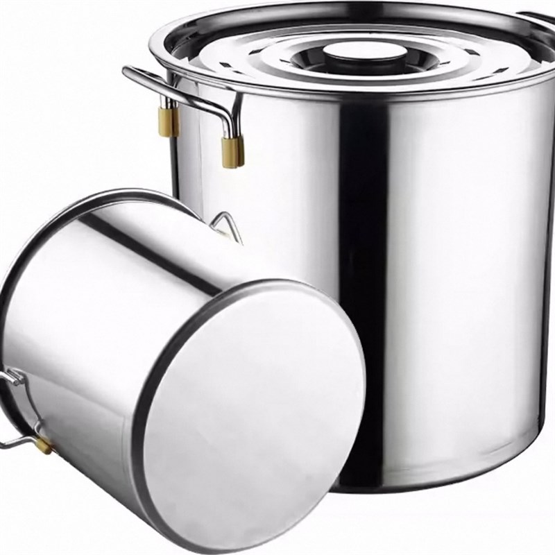 不锈钢桶无磁加厚带盖大桶商用汤桶50水桶油桶4P0吊桶45卤锅汤锅