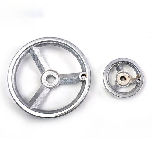 手轮圆形b带金属手柄铸铁电镀铬机床摇柄车床圆边波纹手轮盘圆孔