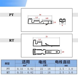 9针公母插头外壳和销头P连接器接线端子 带钳 2.8mm 580个盒装