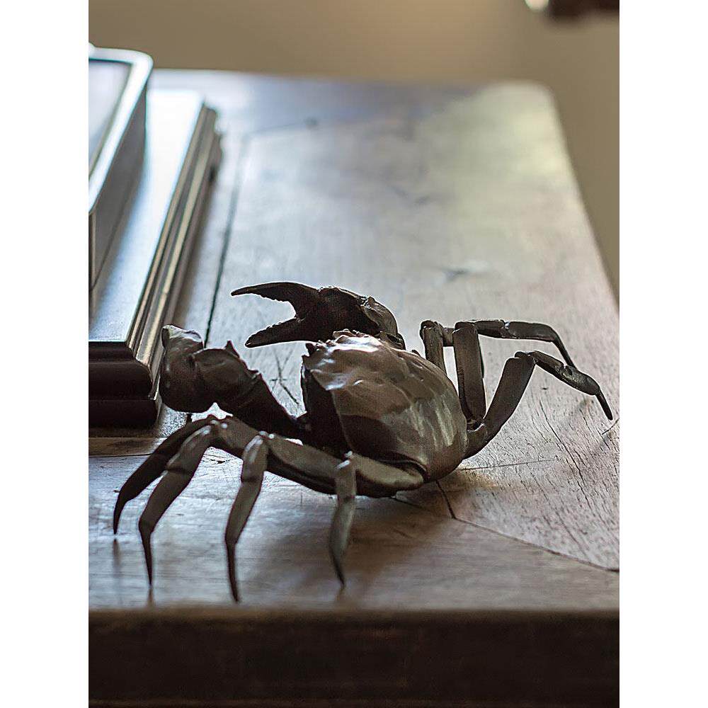铜螃蟹摆件纯铜茶宠精品工艺品茶几书房高档仿真小动物摆设礼物