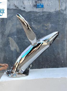 装不锈钢鲸鱼落地塑售楼处空中吊饰缕75238鲸雕鱼铁丝网空大堂艺