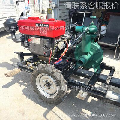 15马GYN力柴3寸抽水泵柴油拖油车自款急水泵机组移动方便应救援吸