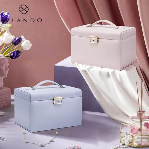 VLANDO/唯兰朵首饰盒精致带锁大容量多层饰品收纳盒新婚耶诞礼物