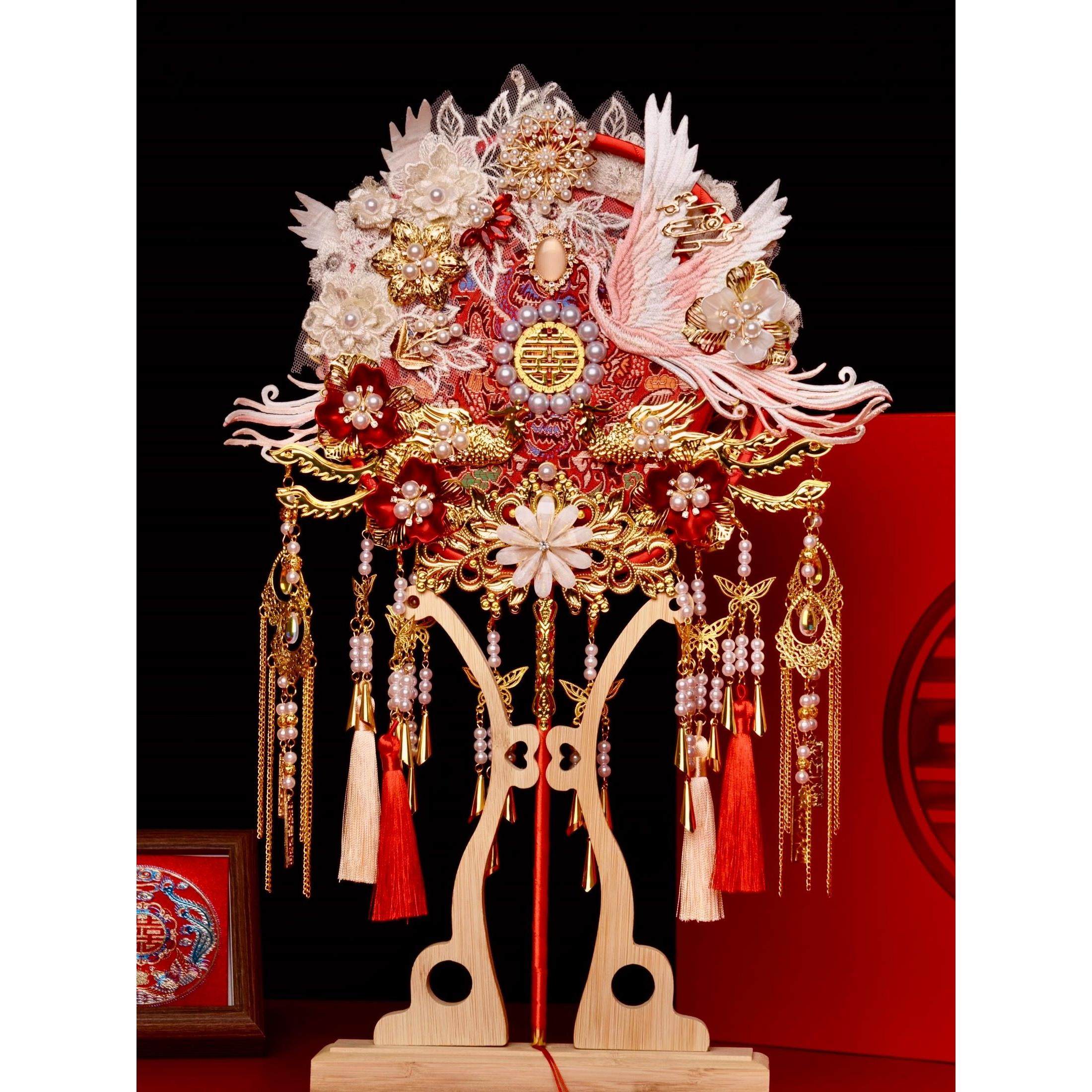 双面长柄新娘团扇中式婚礼秀禾服diy材料包成品闺蜜新婚礼物喜扇,家居饰品,工艺扇/团扇/喜扇/折扇,淘宝优惠券,粉丝福利购,淘宝优惠卷