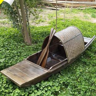 木船渔船实木乌蓬船彷古装饰船景观船摄影道具船室内船手工制作船