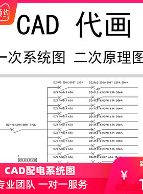 CAD电气图纸代画配电箱柜 原理图系统图一N级二级三级箱图纸电路