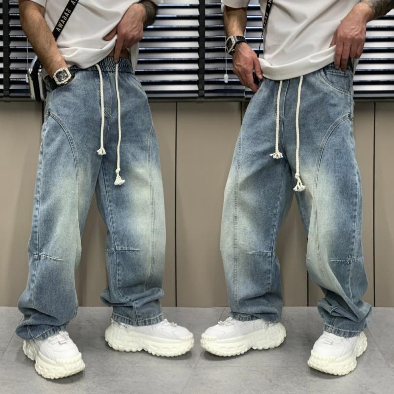 牛仔裤男士春夏季宽松直筒薄款长裤男生美式潮牌黑色休闲裤子男款