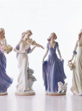 欧式西洋美女h创意人物摆件陶瓷工艺品家居客厅摆设卧室装饰品
