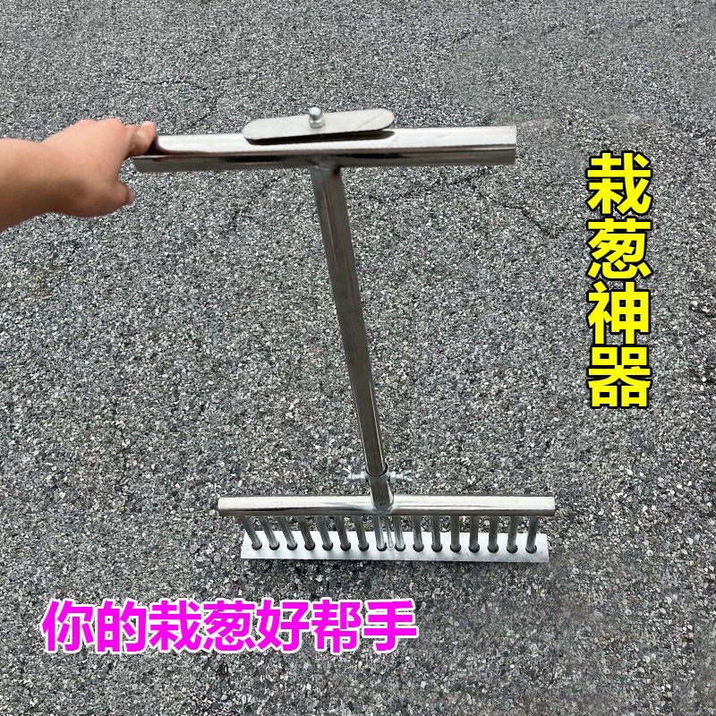 大葱叉子自动打孔工具洋葱种菜移栽移H苗器种葱神器栽葱机器栽苗