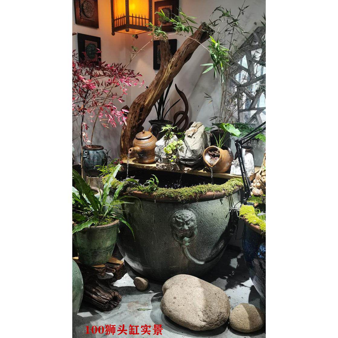 园林景观老式大水缸土陶鱼缸粗陶缸庭院鱼缸荷花莲花缸 风水缸 9#
