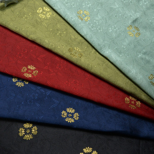 金蕊小团花e花枝花朵纹提花织金汉服袄子比甲立领明制马面裙布料