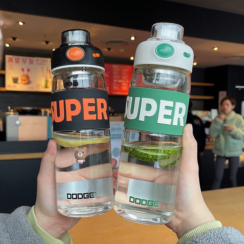 玻璃杯简约清新学生m水杯男女便携玻璃杯个性潮流泡茶杯茶水分离