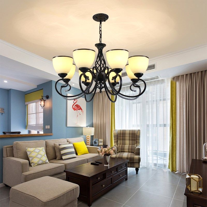 客厅吊灯美式乡村简约卧室灯具餐厅书房大气简欧吸顶高档氛围灯饰