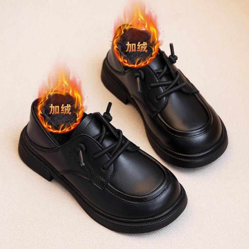 女童小皮鞋加绒2024秋冬儿童单鞋秋季软底二棉鞋黑色表演鞋男童鞋,童鞋/婴儿鞋/亲子鞋,皮鞋,淘宝优惠券,粉丝福利购,淘宝优惠卷