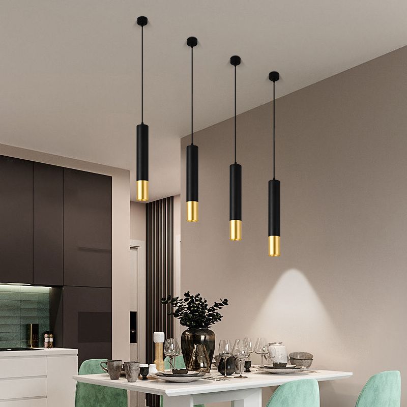 长筒射灯黑加g金明装led单头圆柱餐厅酒吧 台服装店铺吊线筒灯5w7