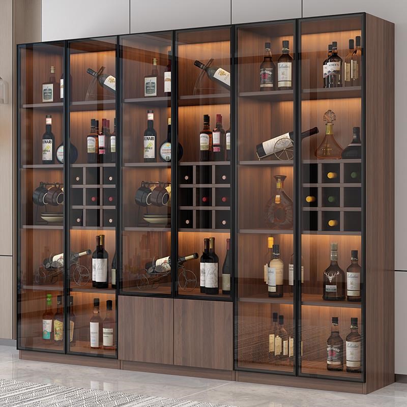 轻奢玻璃门实木酒柜客厅2024新款储物柜书柜展示柜手办柜置物靠墙